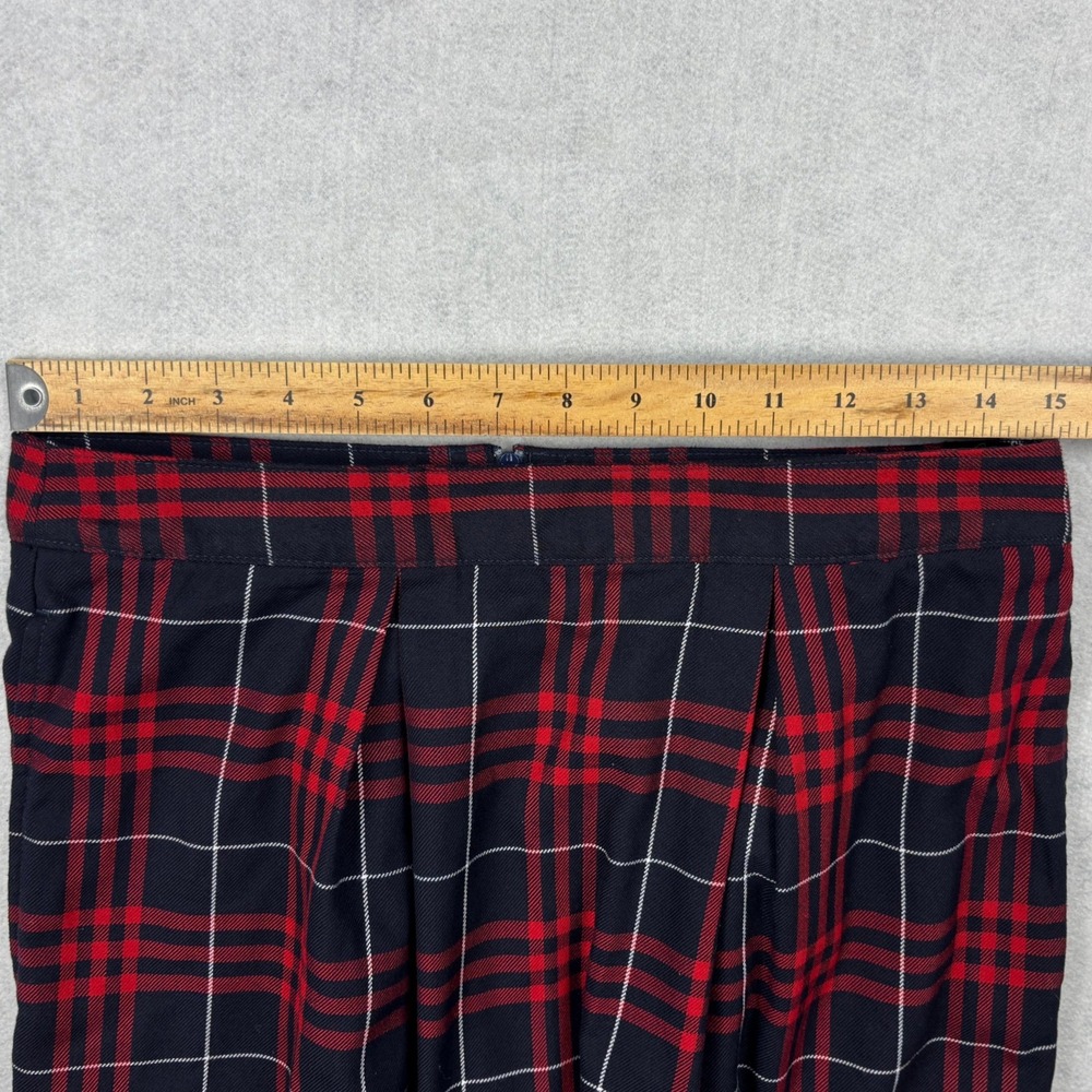 Lands End Red Navy Blue Plaid Pleated Skort Womens Size 4 Tartan School Uniform - Picture 5 of 7